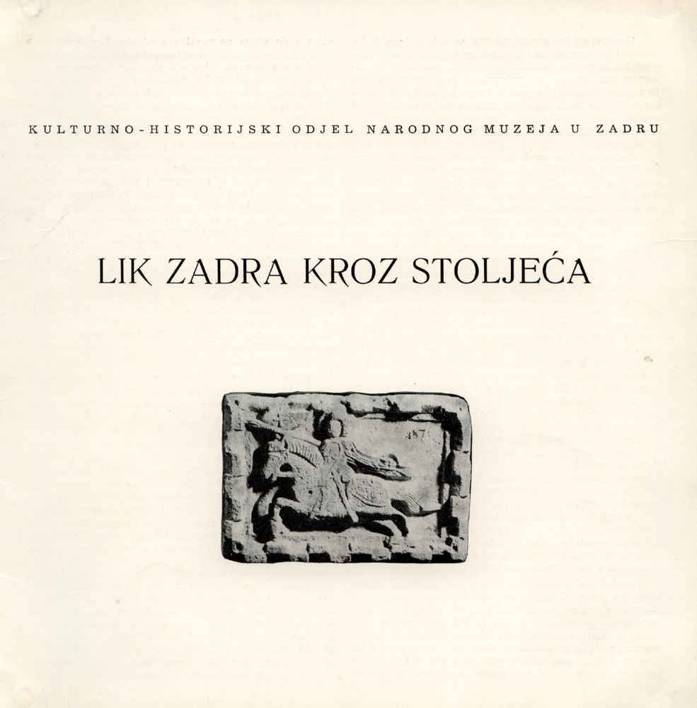 LIK ZADRA KROZ STOLJEĆA, deplijan 1978.